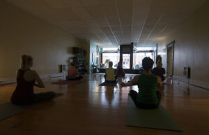 Yoga practice at Infinity Chiropractic & Wellness Center in downtown Winona, Minnesota.