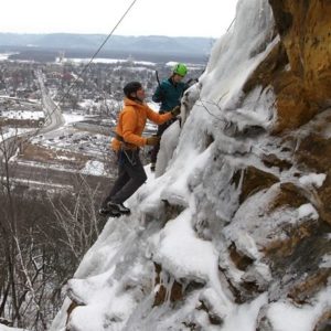 ice park, winter, ice climbing