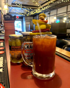 Bloody Mary at the bar of Lucky's on Third in downtown Winona, Minnesota.