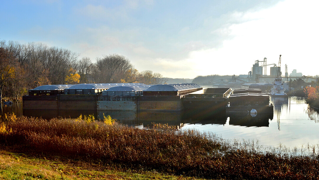 barges river port industry susie loechler