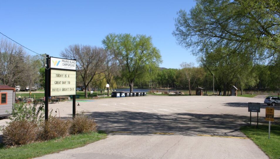 prairie island campground entrance sign jk